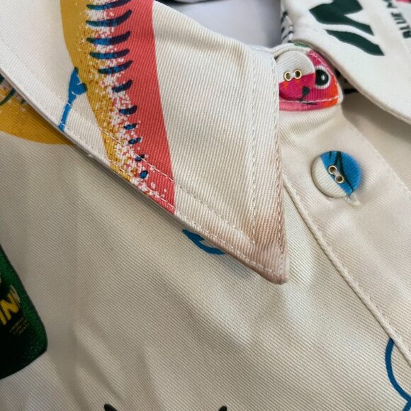 NWOT ALEMAIS x Alan Berry Rhys Samaki Cropped Organic Cotton Shirt Women's Sz 8 - Picture 8 of 16